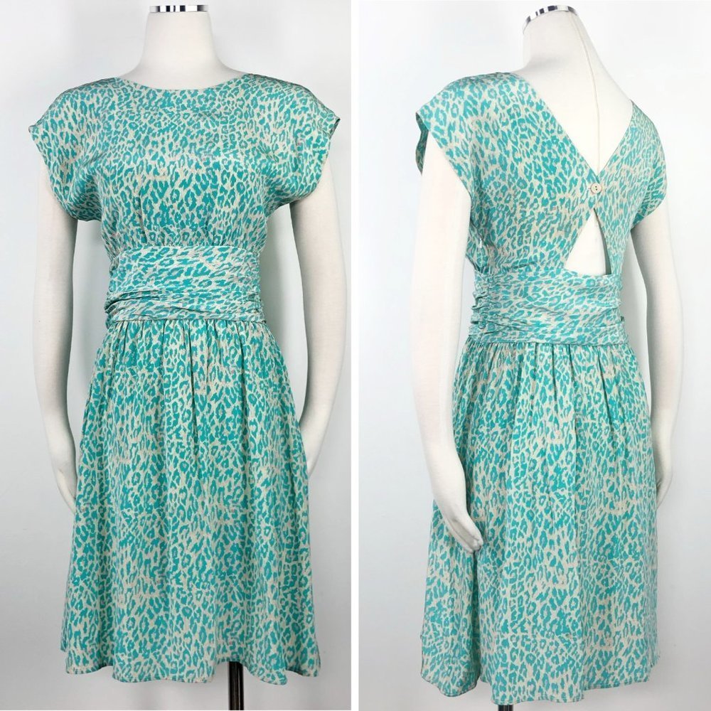 Tucker S Silk Cat's Bright Eye Leopard Print Dress